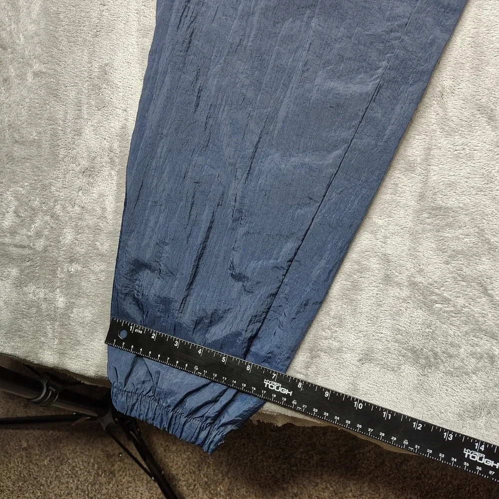 Adidas Originals Track Pants Mens XL Navy Blue Solid‎ Vintage Crinkle Nylon Zip